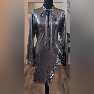 Metallic Silver Dress